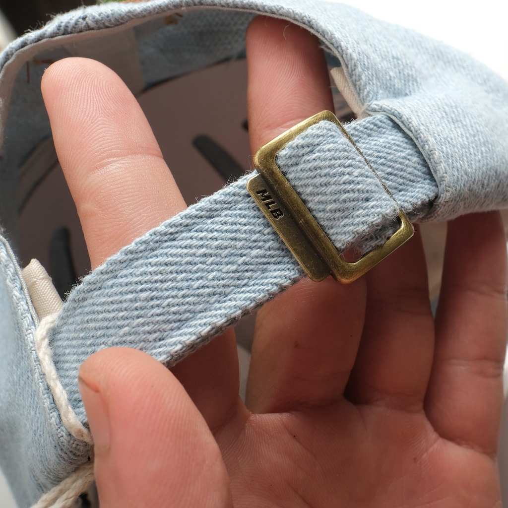 Mũ bucket MLB Boston nón tai bèo vành tròn thêu chữ B chất jean full tem tag - PASIO