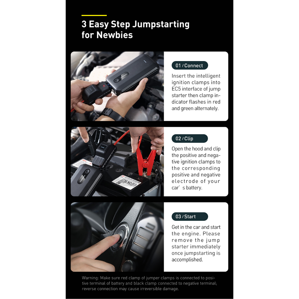 Bộ kích nổ bình ác quy cho ô tô Baseus kiêm sạc dự phòng 10000mAh Super Energy Air Car Jump Starter