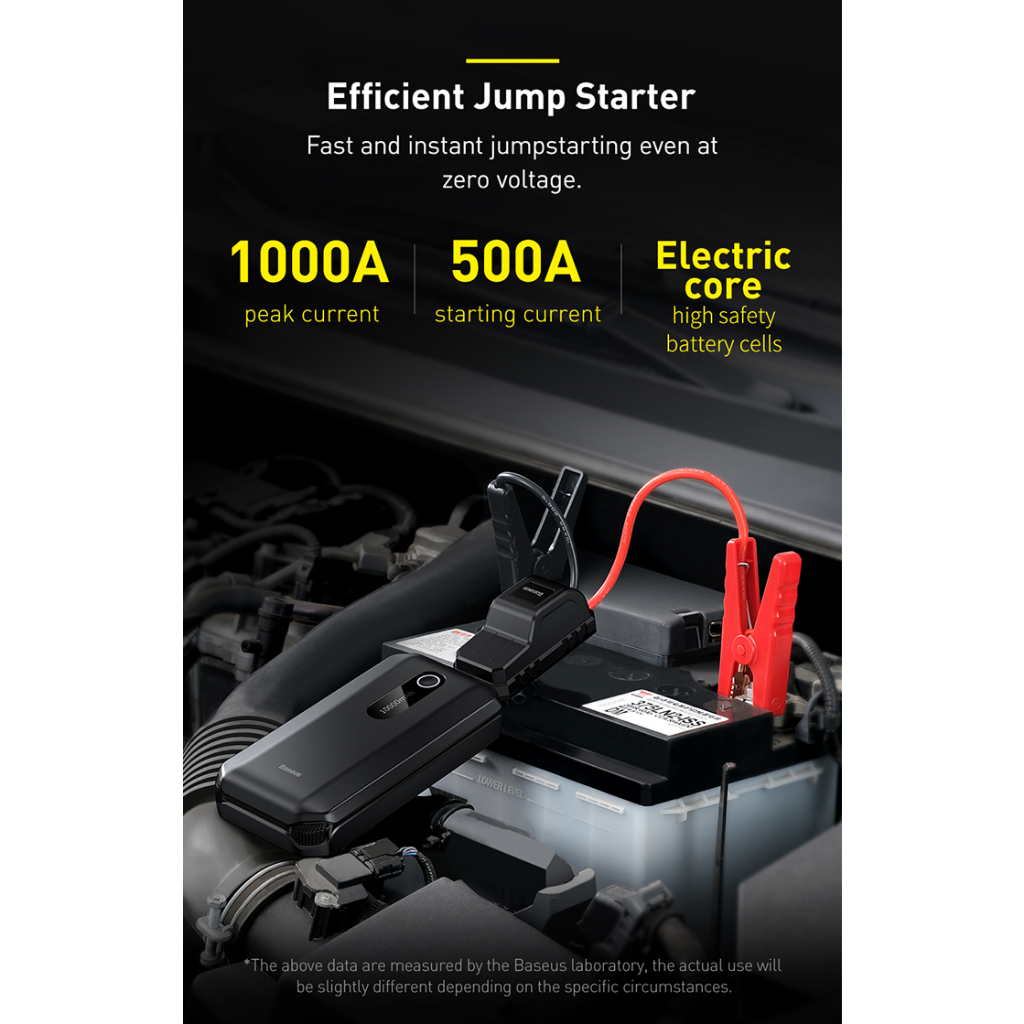 Bộ kích nổ bình ác quy cho ô tô Baseus kiêm sạc dự phòng 10000mAh Super Energy Air Car Jump Starter