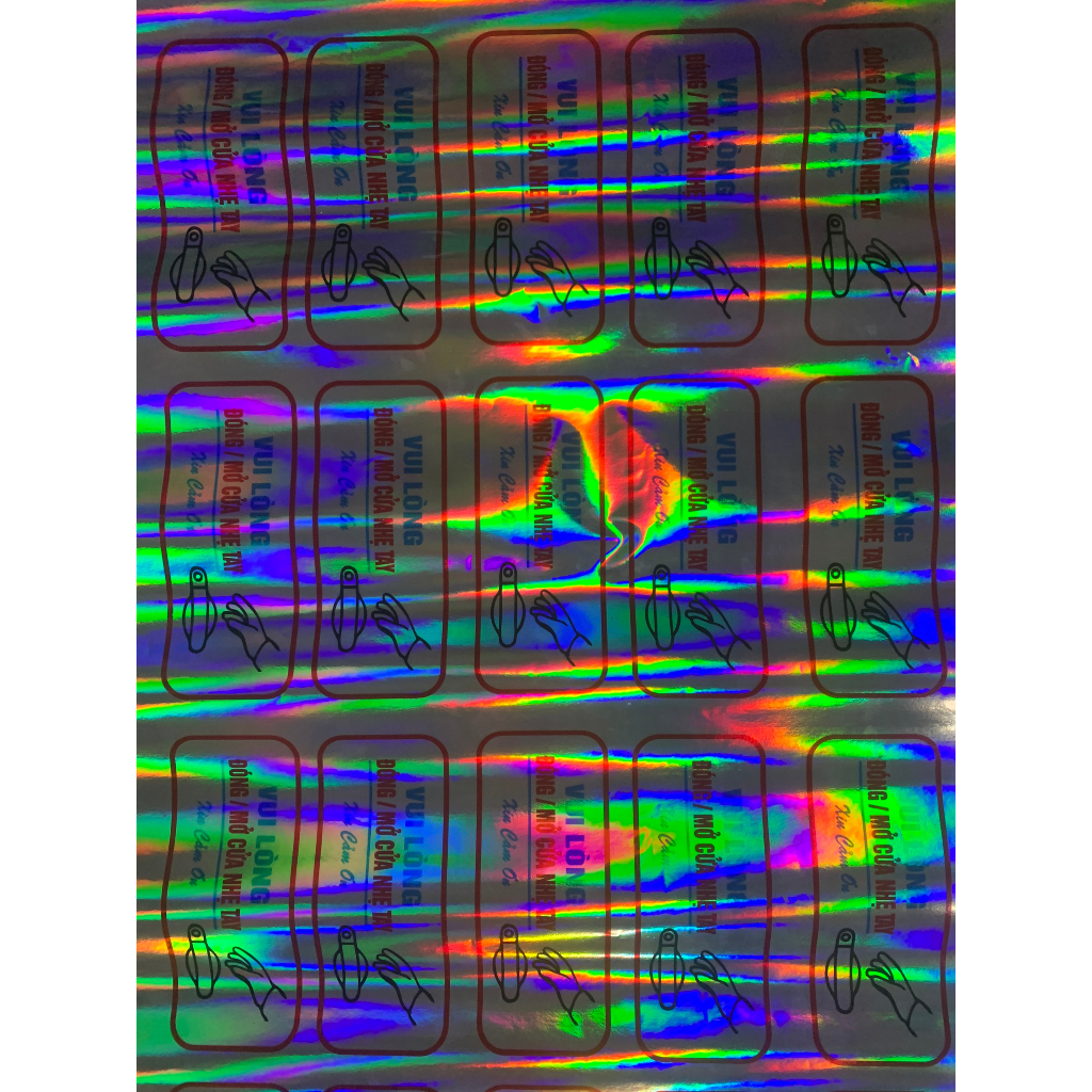 Tem xe tải, tem dán xe Vui lòng đóng cửa nhẹ tay - Decal phản quang 7 màu