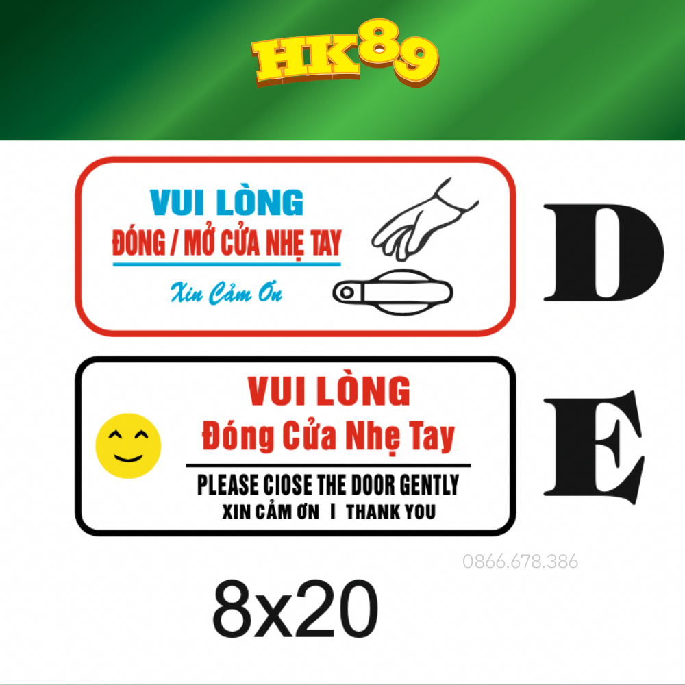 Tem xe tải, tem dán xe Vui lòng đóng cửa nhẹ tay - Decal phản quang 7 màu