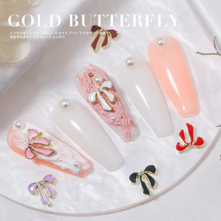 Charm nơ vàng trắng,vàng đen nail móng tay