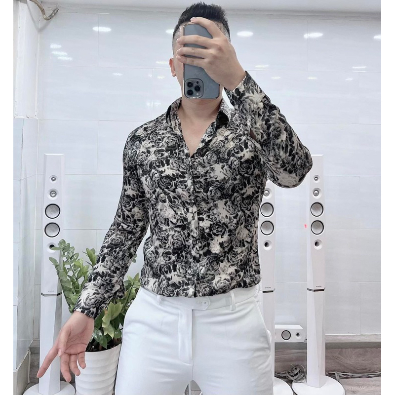 Sơmi Luxury Hoạ Tiết Hoa Lá