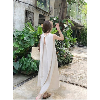 Váy Đũi Sát Nách Hở Lưng