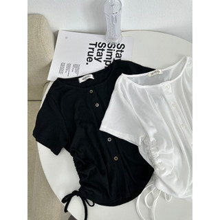 Áo Croptop rút eo cúc giữa (3290) - MIDISTORE