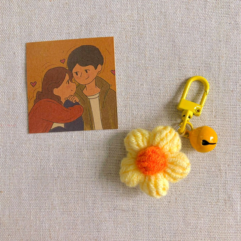 Móc khoá handmade bằng len cute làm quà tặng