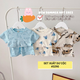 Set 3 bộ cộc tay cotton hàn cho bé trai