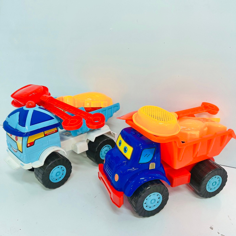 Đồ Chơi Xe Xúc Cát Đi Biển và dụng cụ xây lâu đài cát cỡ lớn cho bé