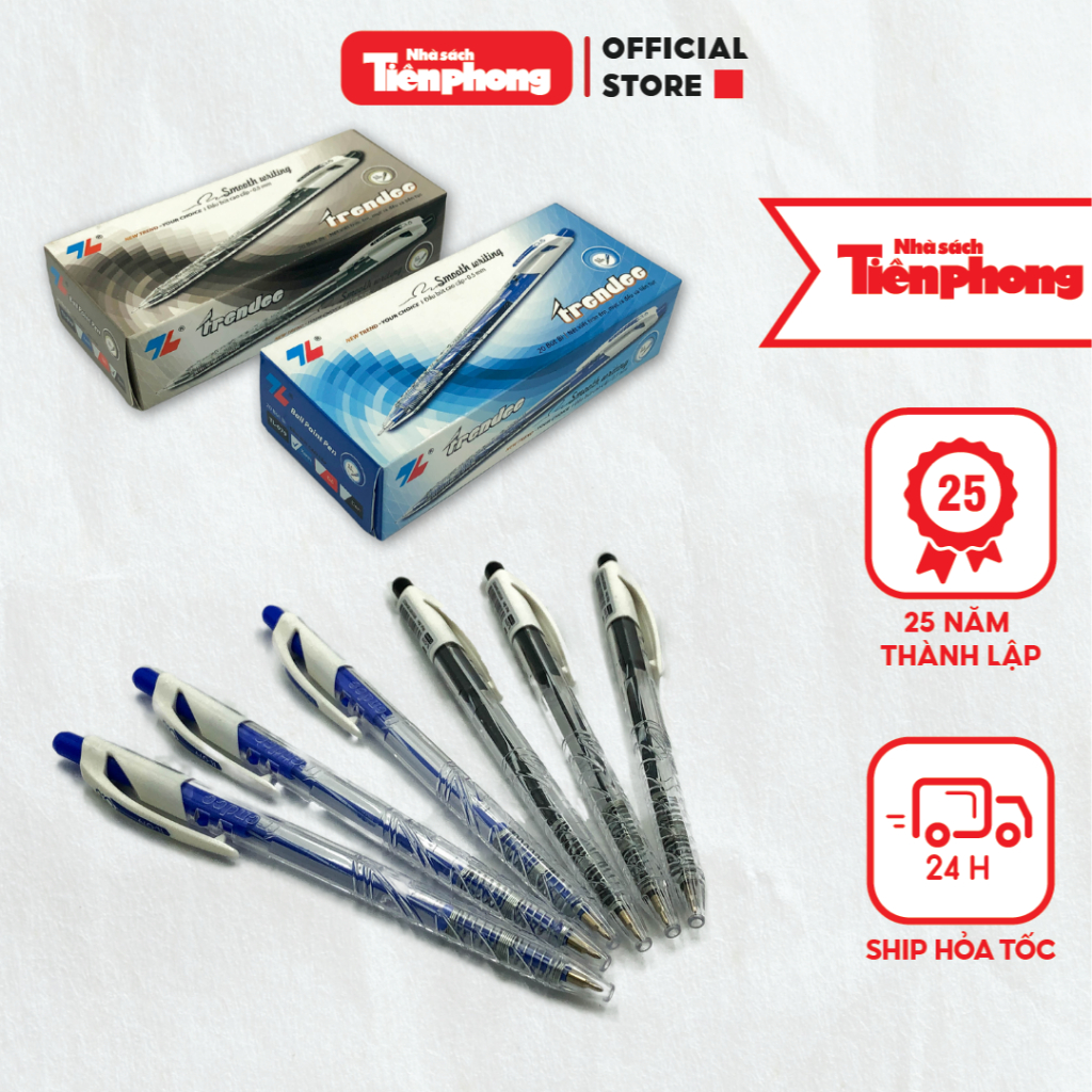 Bút bi Thiên Long chính hãng nhà sách Tiền Phong bút bi gel màu xanh/đen/tím.