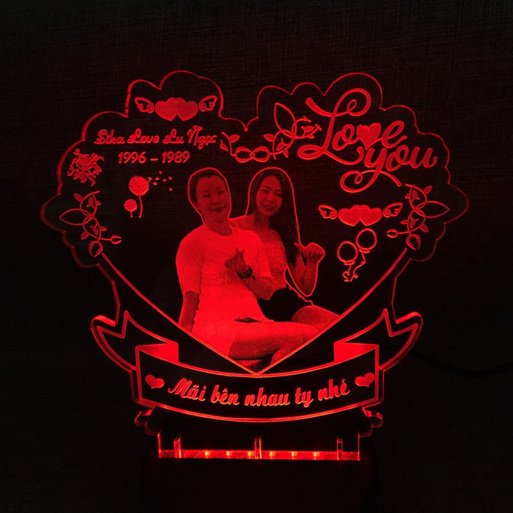 Đèn Ngủ Led 3D khắc hình theo yêu cầu, quà tặng độc lạ, quà tặng sinh nhật người yêu ý nghĩa | BigBuy360 - bigbuy360.vn