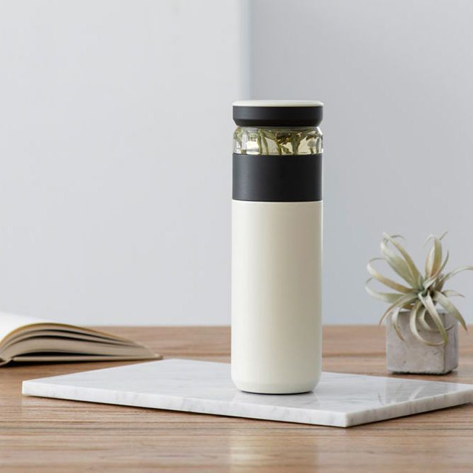 Bình Thủy Tinh 2 Lớp Chịu Nhiệt ,Giữ Nhiệt Bằng Thép Không Gỉ 304 Cao Cấp Kèm Quai Xách Tiện Lợi
