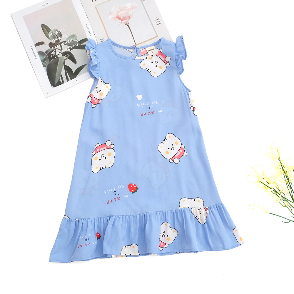 Váy Bé Gái từ 15 - 40 Kg hình in dễ thương - Chất liệu TOLE LẠNH