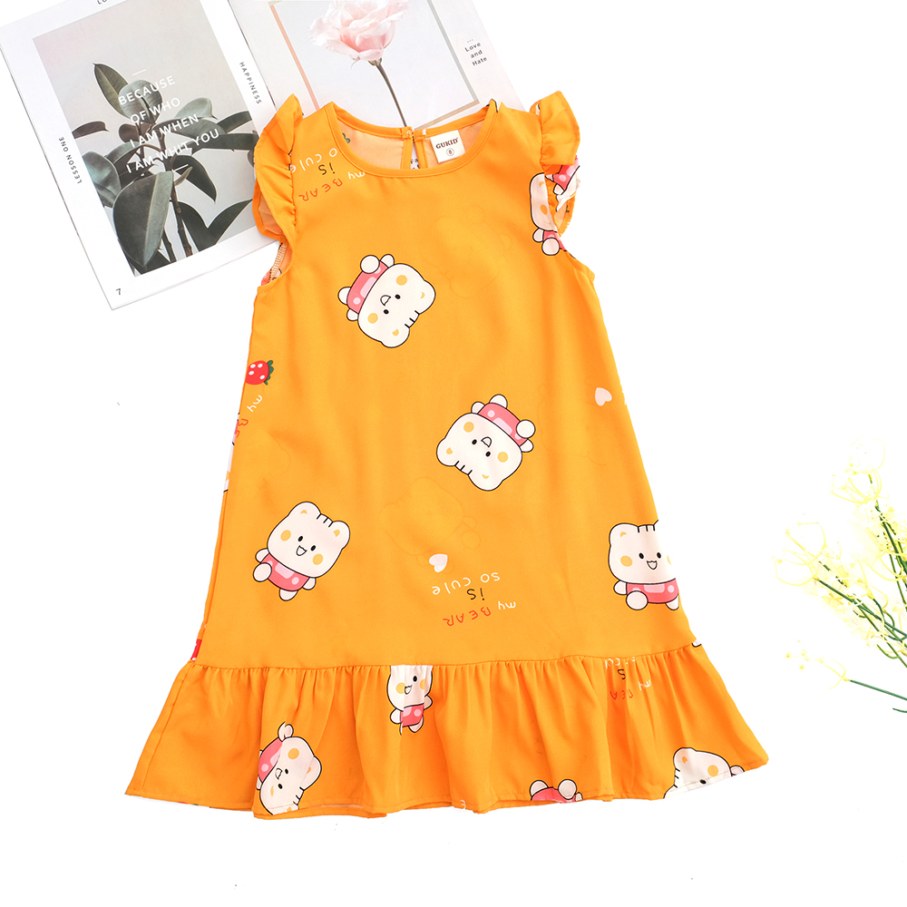 Váy Bé Gái từ 15 - 40 Kg hình in dễ thương - Chất liệu TOLE LẠNH