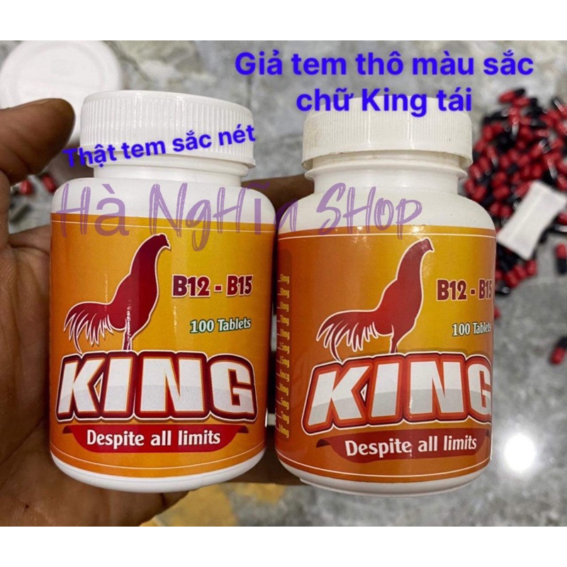 Thuốc nuôi gà đá, tăng bo King B12-B15 hộp 100viên