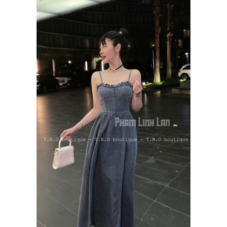 Váy Bò 2 Dây Viền Bèo Lưng Chun