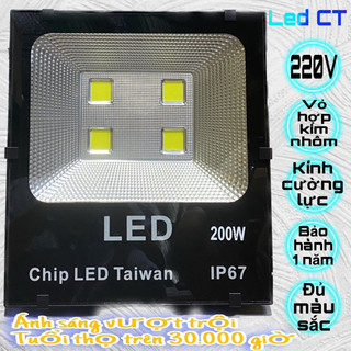 Đèn pha led 200w thân nhôm