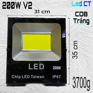 Đèn pha led 200W Thân Nhôm (Trắng, Vàng, Xanh dương, Xanh lá, Đỏ)