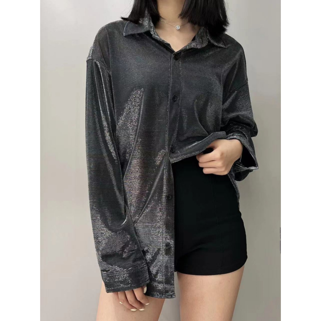 Áo Sơ Mi Lưới Lấp Lánh Thời Trang Badboy Cho Cặp Đôi