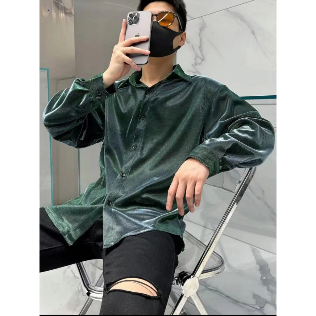 Áo Sơ Mi Lưới Lấp Lánh Thời Trang Badboy Cho Cặp Đôi