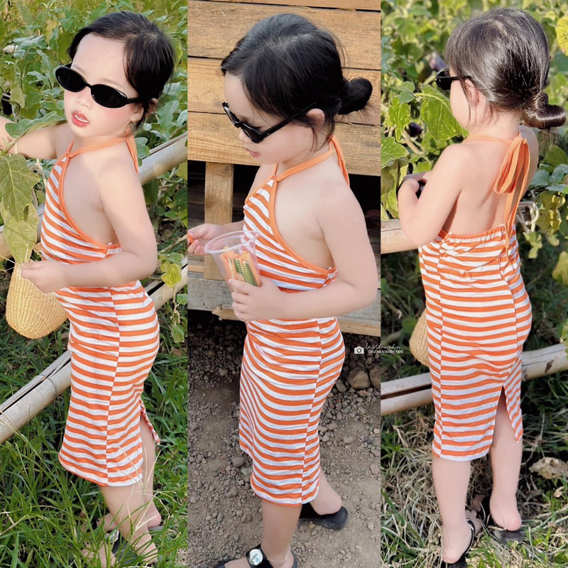 VÁY BODY SỌC CHO BÉ