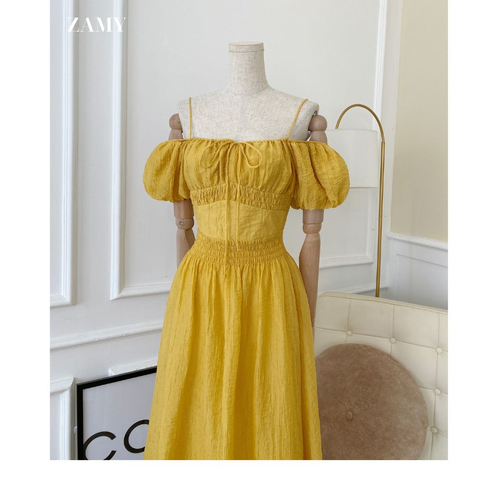 Váy, đầm nữ, maxi trễ vai 2 dây Zamy thiết kế đi chơi, đi tiệc - 1910