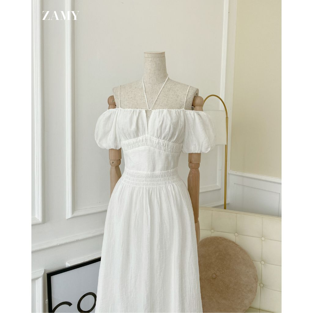 Váy, đầm nữ, maxi trễ vai 2 dây Zamy thiết kế đi chơi, đi tiệc - 1910