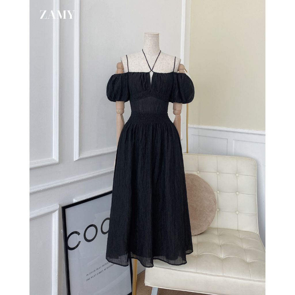 Váy, đầm nữ, maxi trễ vai 2 dây Zamy thiết kế đi chơi, đi tiệc - 1910