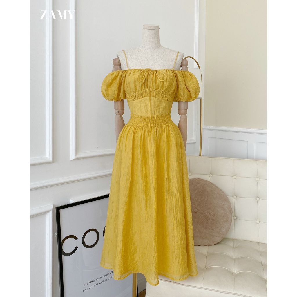 Váy, đầm nữ, maxi trễ vai 2 dây Zamy thiết kế đi chơi, đi tiệc - 1910