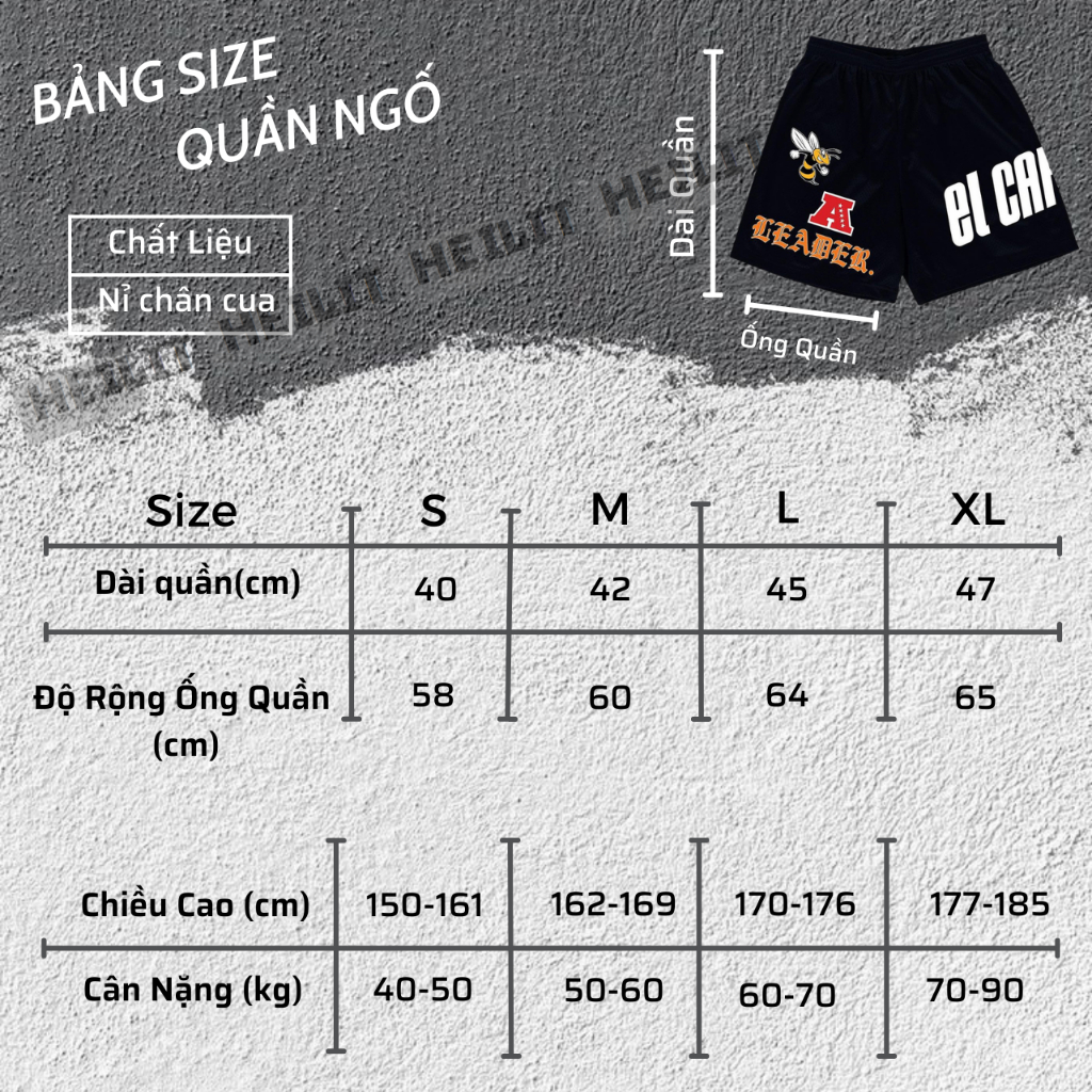 Quần Thun Ngố Nam Họa Tiết Nổi AGNU HeiLit Short Nỉ Đùi Dày Dặn Có Túi Kết Hợp Dây Rút