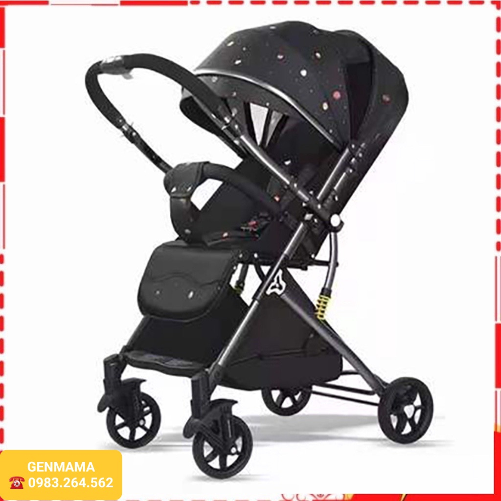 Xe đẩy cho bé sơ sinh gấp gọn 2 chiều có thể để trước xa máy, mang lên máy bay. Gấp gọn 1 thao tác, 