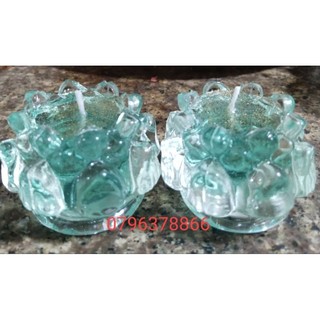 Đèn cầy ly hoa sen xanh