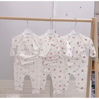 Bộ Avaler - Mommom sơ sinh cài lệch trơn/hoạ tiết nhiều mẫu chất liệu sợi tre
