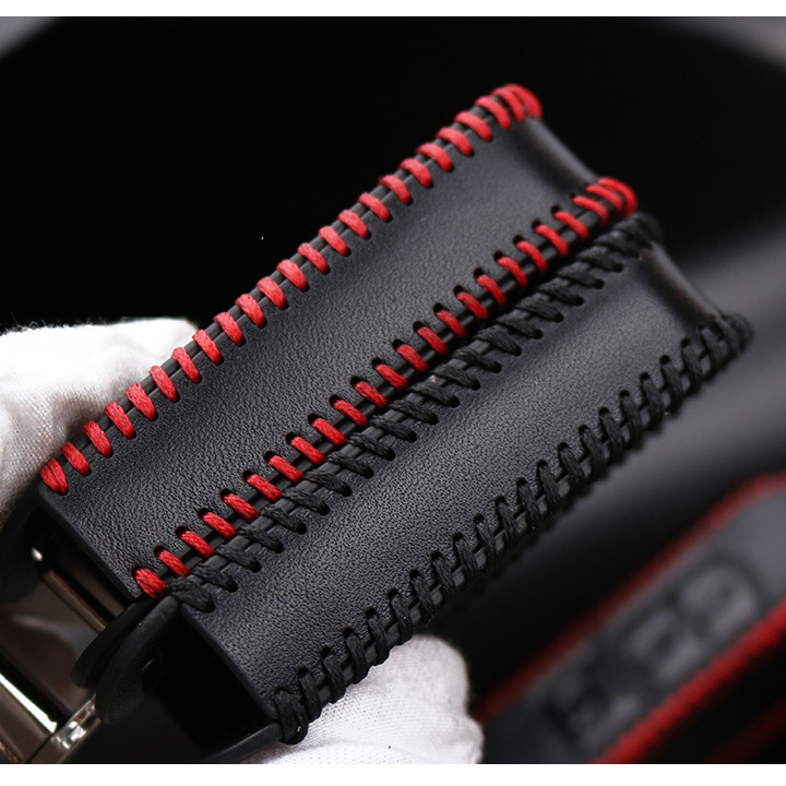 Bao da bọc ốp chìa khoá xe ô tô Mazda CX5, CX8 mazda 3, M2 nút bấm da bò nguyên chất nhiều màu khâu thủ công