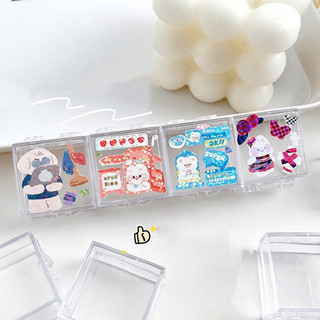 Hộp trong suốt mini đựng phụ kiện nhỏ, đựng trang sức 2,8x2,8x2cm