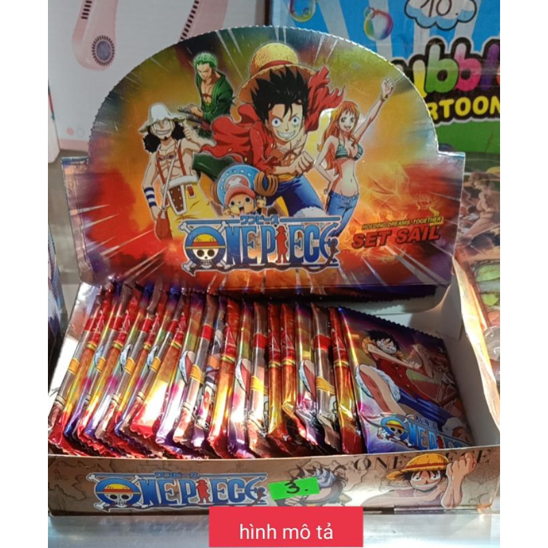 Full box 32 pack 160 thẻ bài nhân phẩm one piece, naruto, thanh gươm diệt quỷ