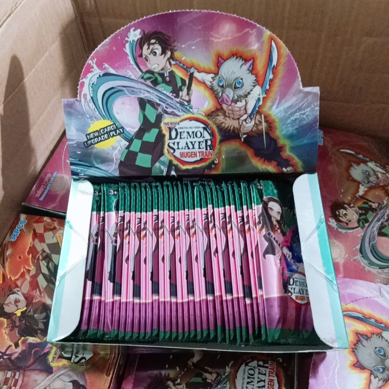 Full box 32 pack 160 thẻ bài nhân phẩm one piece, naruto, thanh gươm diệt quỷ