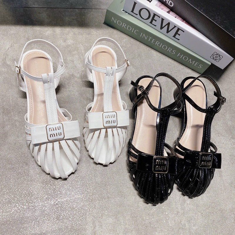 GIÀY BALL RỌ KHOÁ MIU MIU SIÊU DỄ THƯƠNG GÓT VUÔNG 3 PHÂN