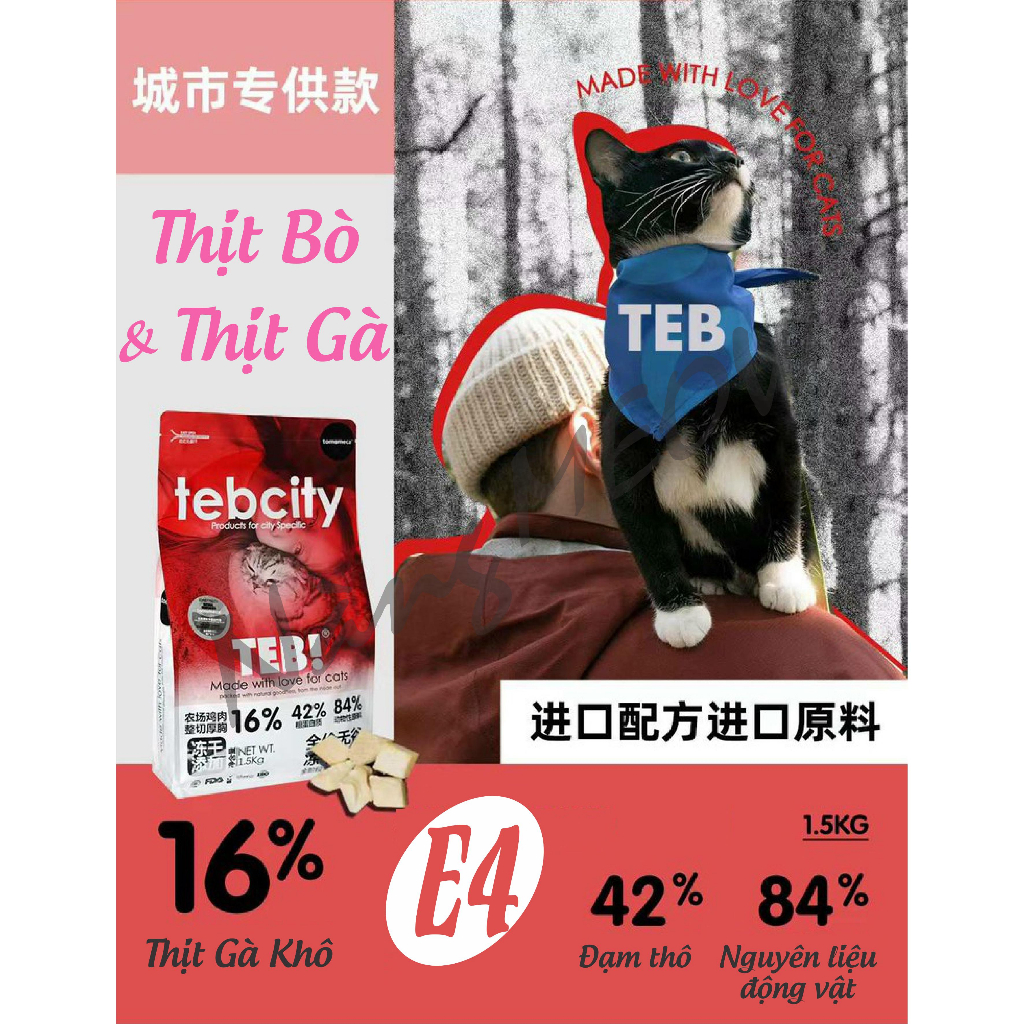 Hạt Teb City - Hạt cao cấp dinh dưỡng cho mèo
