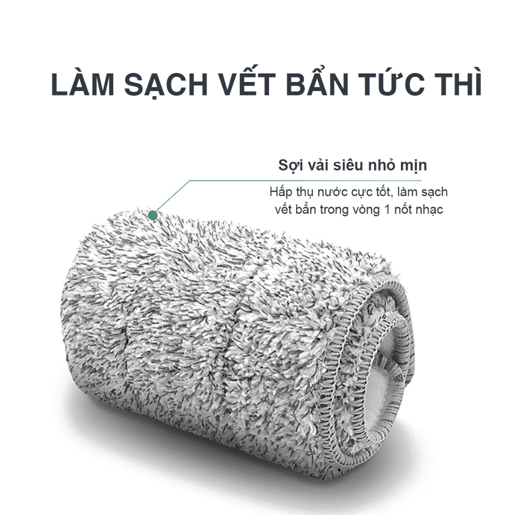 Bông Lau Nhà Sợi Microfiber Cao Cấp (12x33 cm) Thay Thế Cây Lau Nhà Tự Vắt-Hàng Loại Cao Cấp | BigBuy360 - bigbuy360.vn