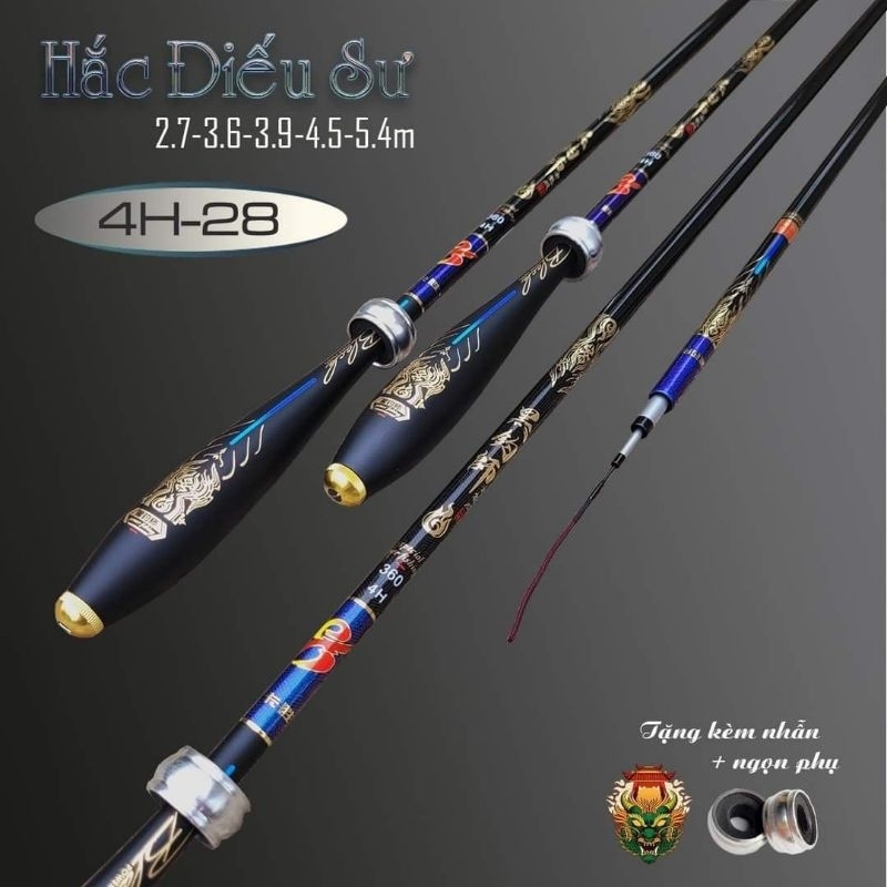 CẦN HẮC ĐIẾU SƯ 4H PHÔI CÁC BON HÀNG CHÍNH HÃNG SIZE TỪ 2M7--5M4