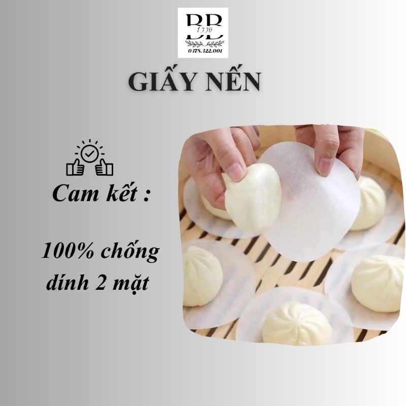 Giấy nến chống dính hai mặt 500 tờ  lót đế bánh bao, pizza, dimsum