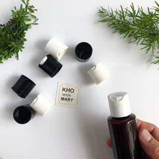 Nắp nhấn đen trắng, nắp bật chai nhựa - nắp vặn bress phi 20 24 / 28 dùng chai nhựa 50ml / 100ml / 200ml / 300ml / 500ml