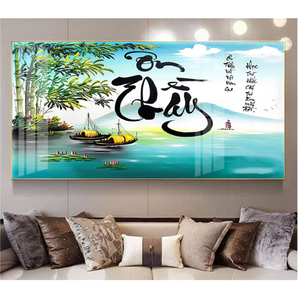 Tranh treo tường tráng gương tri ân thầy cô 5 tặng kèm đinh 3 chân