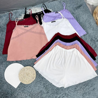 Bộ Đồ Ngủ Bigsize Nữ,Bộ Ren 2 Dây  Big Size Có Viền Chéo Trước Ngực Vải Gân Tăm Mặc Mát SET48