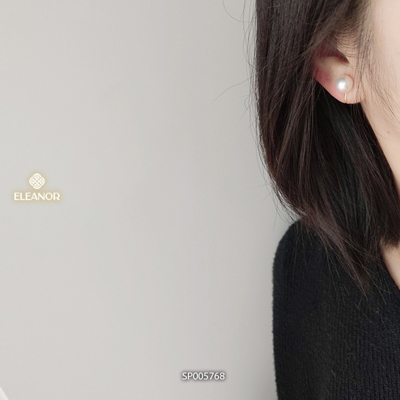Bông tai nữ gắn vành Eleanor Accessories đính ngọc trai nhân tạo phụ kiện trang sức 5768