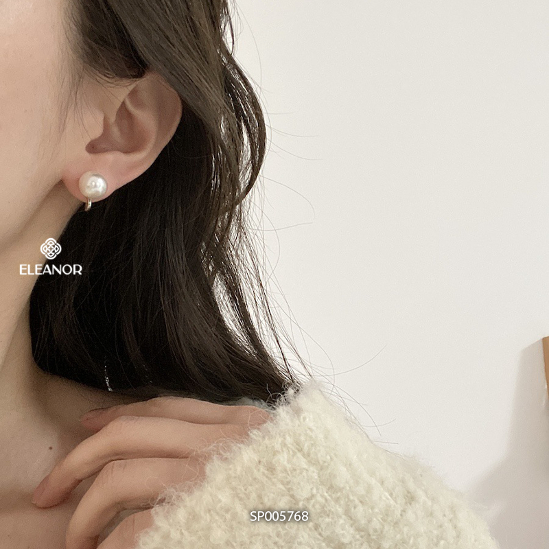 Bông tai nữ gắn vành Eleanor Accessories đính ngọc trai nhân tạo phụ kiện trang sức 5768