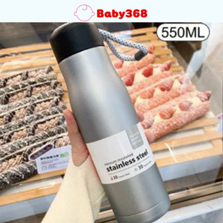 Bình nước giữ nhiệt có quai xách khắc tên chất liệu inox304 cao cấp dung tích 550ml giữ nhiệt tót đến 14H