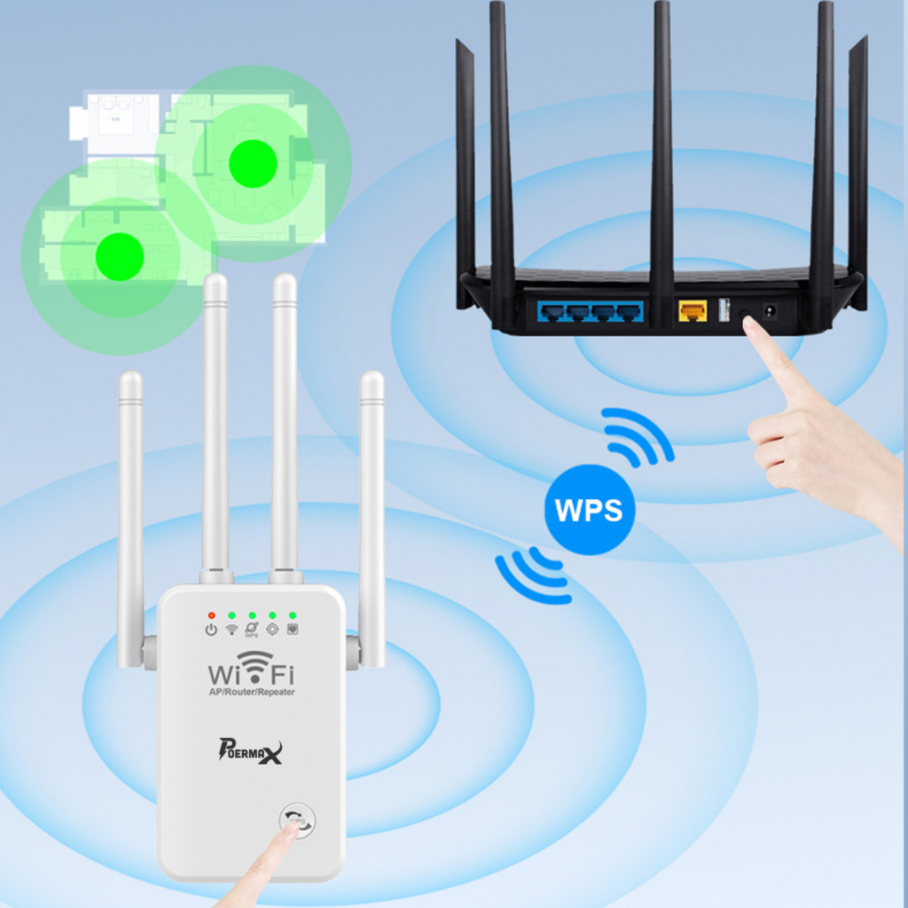 [Mã BMTTC60 giảm đến 60K đơn 50K] Kích sóng wifi repeater Poermax W4 300Mbps có cổng cắm LAN Và Wifi | BigBuy360 - bigbuy360.vn