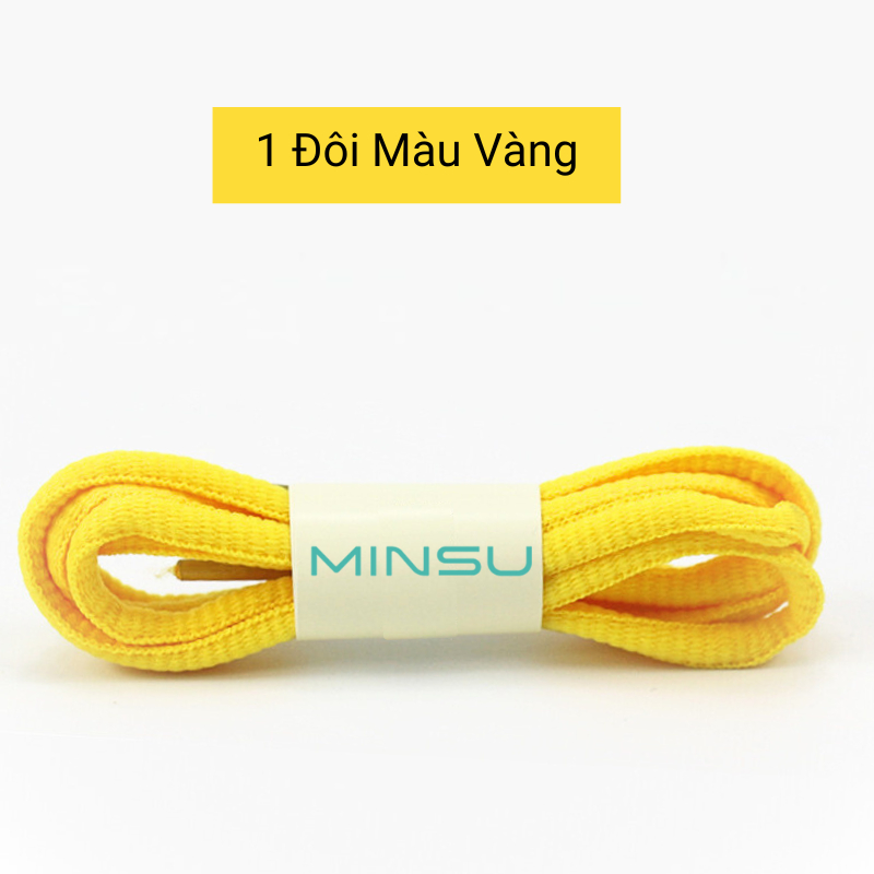 Dây Giày Thể Thao Sneaker Tròn MINSU M0201 120cm với 10 Màu Nổi Bật Cho Bạn Chọn Shoelaces Phụ Kiện Giày, Trắng, Đen