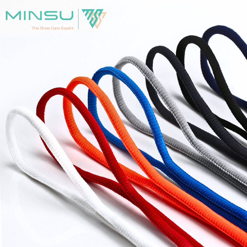 Dây Giày Thể Thao Sneaker Tròn MINSU M0201 120cm với 10 Màu Nổi Bật Cho Bạn Chọn Shoelaces Phụ Kiện Giày, Trắng, Đen